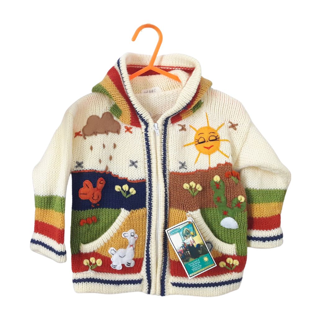 Andean Kids Cardigan Nature and Animals Size 2