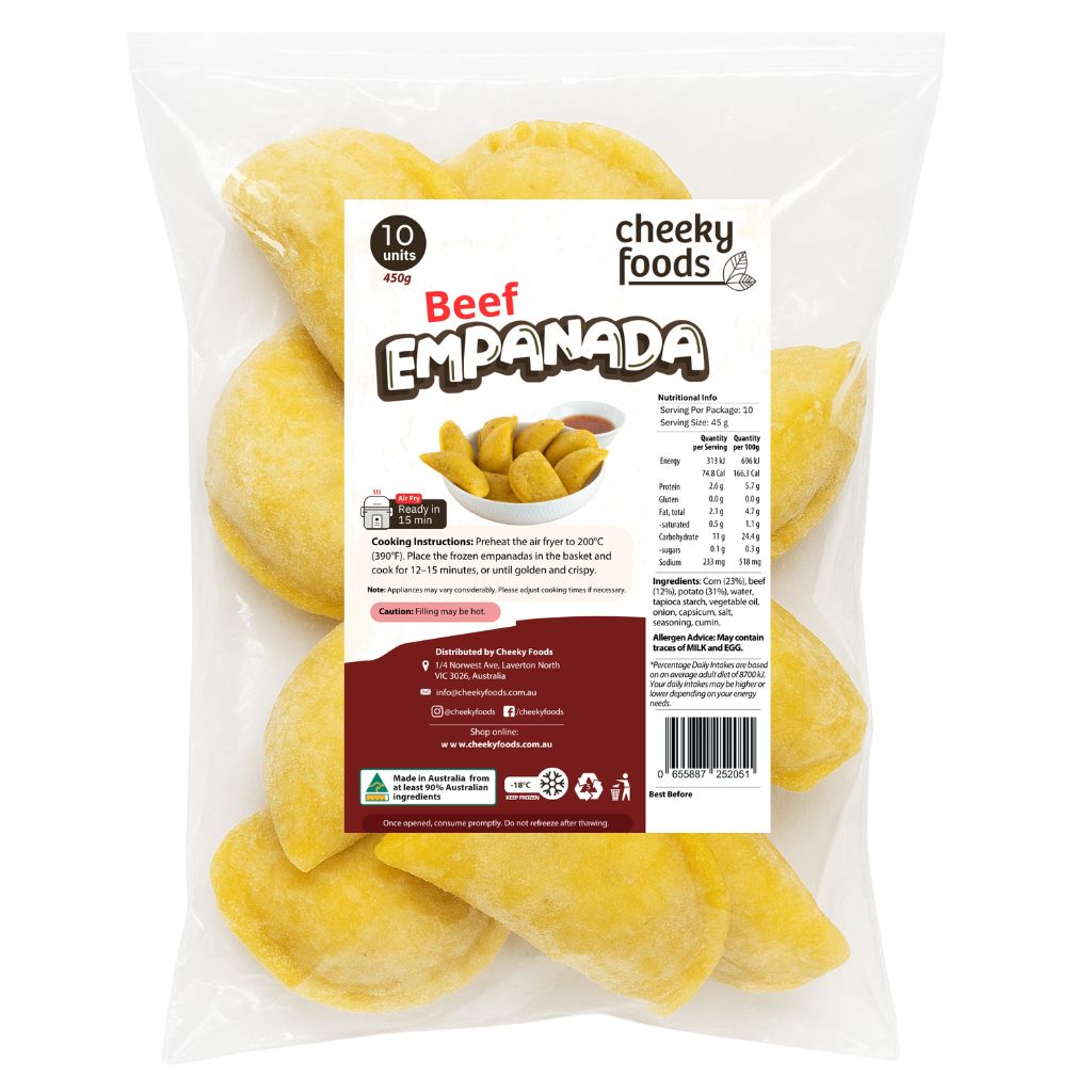 Frozen Beef Empanada Cheeky Foods x 10 (450g)