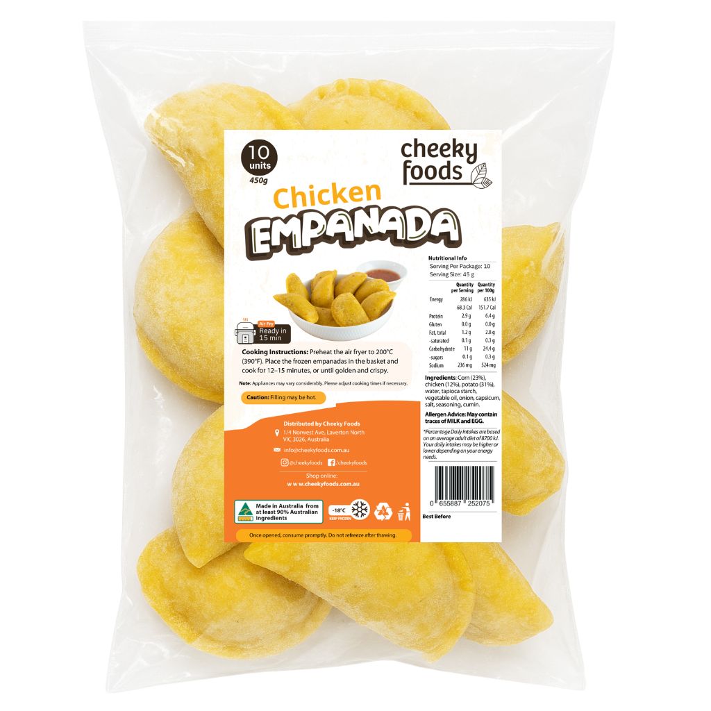 Frozen Chicken Empanada Cheeky Foods x 10 (450g)