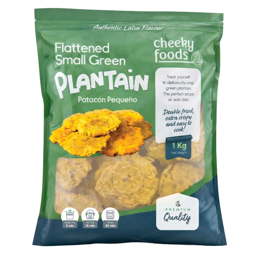 Frozen Flattened Small Green Plantain (1Kg)