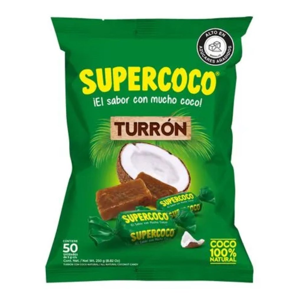 Supercoco Turron Coconut Candies Pack of 50 (250g)