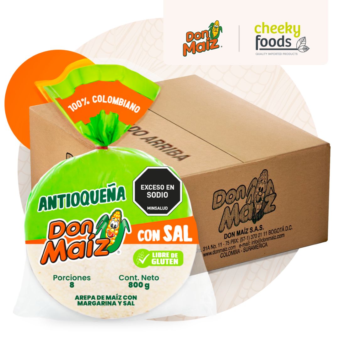 White Corn Arepa with Salt Don Maiz x 8 (800g)