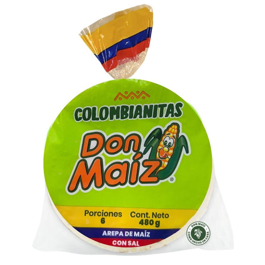 Colombianitas White Corn Arepa with Salt Don Maiz x 6 (480g)