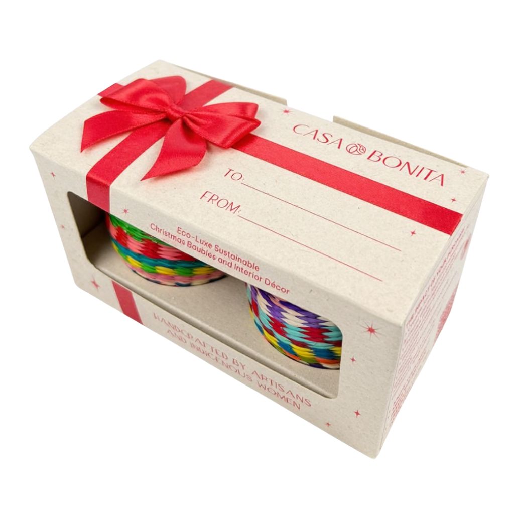 Handwoven Christmas Baubles Box of 2 Units