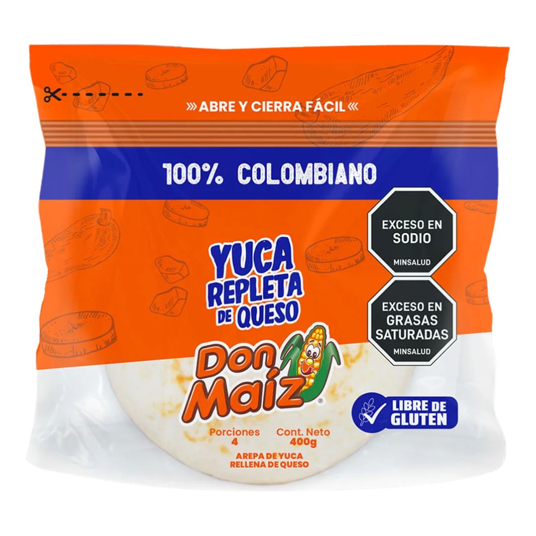 Cassava Arepa Filled with Cheese Don Maiz x 4 (400g)