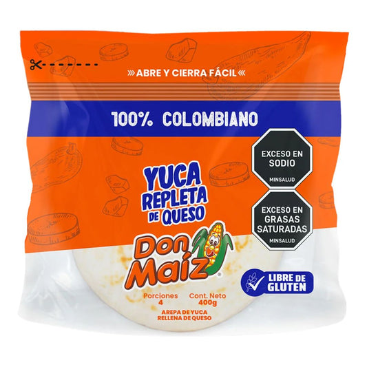 Cassava Arepa Filled with Cheese Don Maiz x 4 (400g)