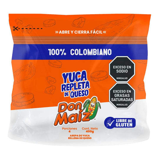 Cassava Arepa Filled with Cheese Don Maiz x 4 (400g)