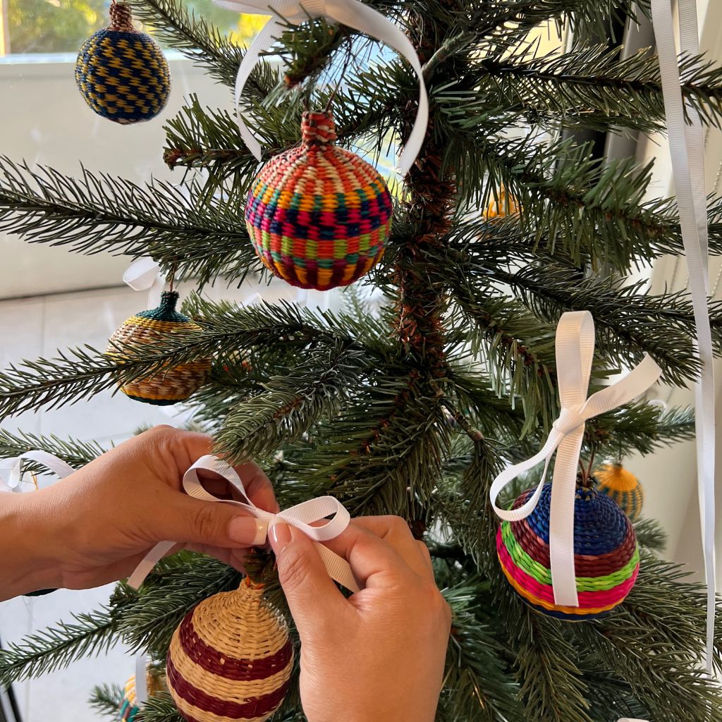 Handwoven Christmas Baubles Box of 2 Units
