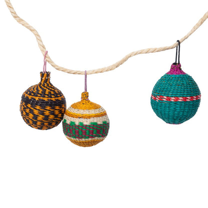 Handwoven Christmas Baubles Box of 2 Units
