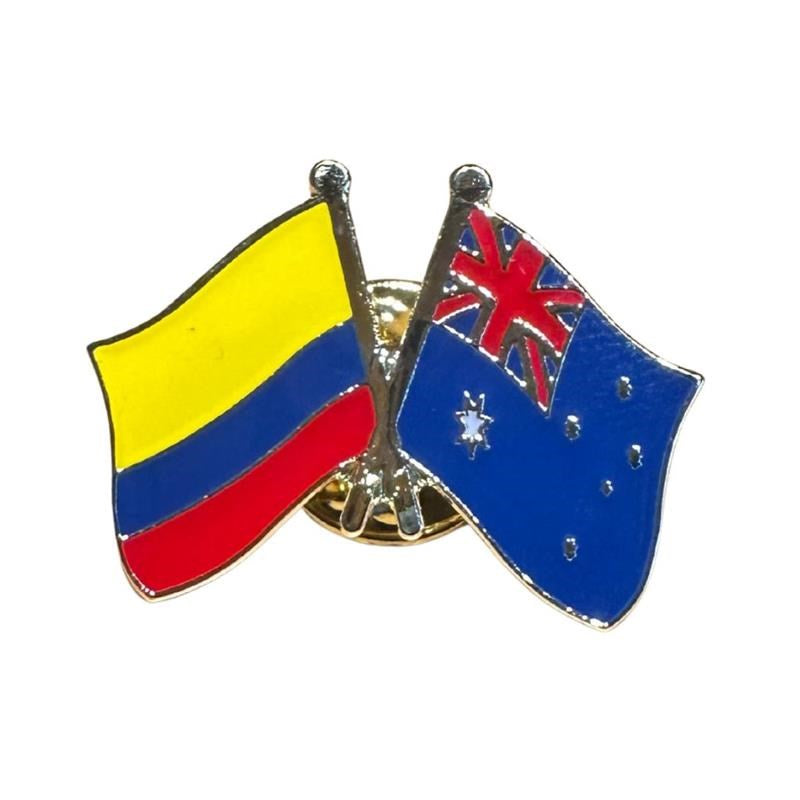 Colombia Australia Flag Lapel Pin (2.5cm x 2cm)