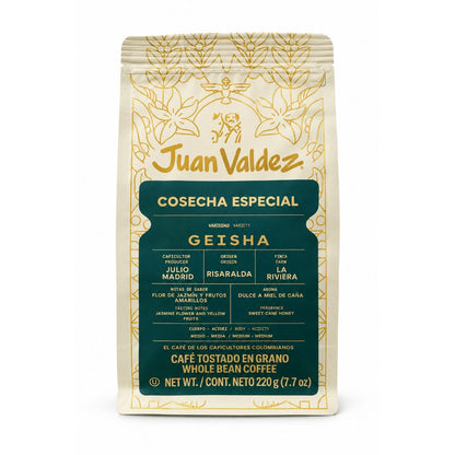 Geisha Specialty Whole Bean Coffee Juan Valdez Doypack (220g)