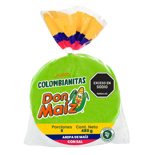 Colombianitas White Corn Arepa with Salt Don Maiz x 6 (480g)