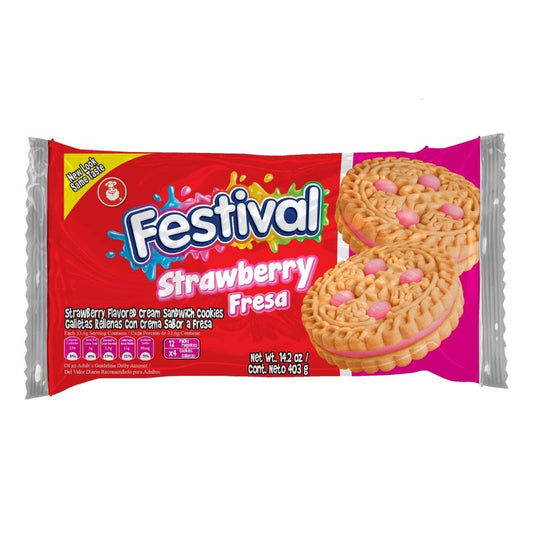Festival Strawberry Biscuits Pack of 12 (403g)