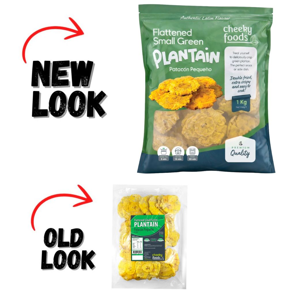 Frozen Flattened Small Green Plantain (1Kg)