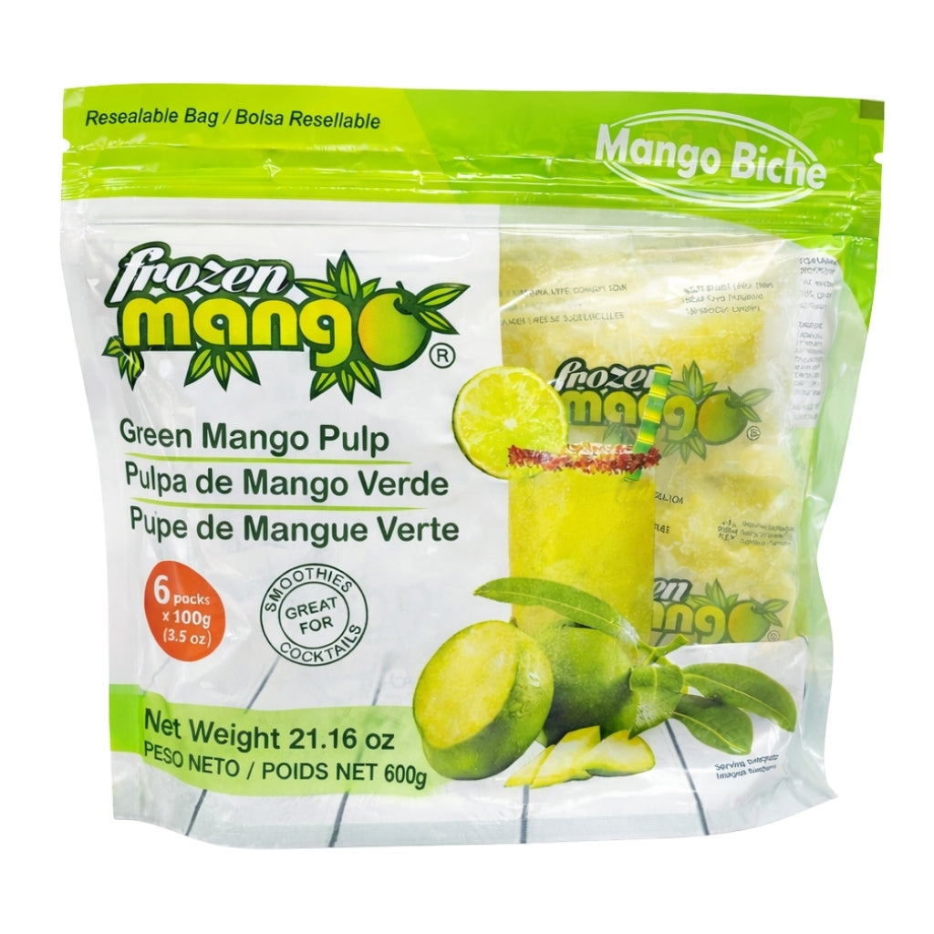 Frozen Green Mango Biche Fruit Pulp x 6 (600g)