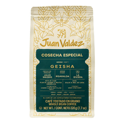 Geisha Specialty Whole Bean Coffee Juan Valdez Doypack (220g)