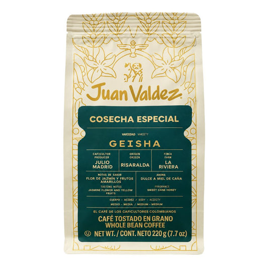 Geisha Specialty Whole Bean Coffee Juan Valdez Doypack (220g)