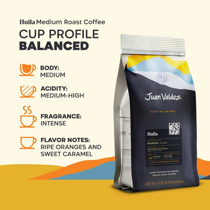Huila Gourmet Beans Colombian Coffee Juan Valdez (454g)