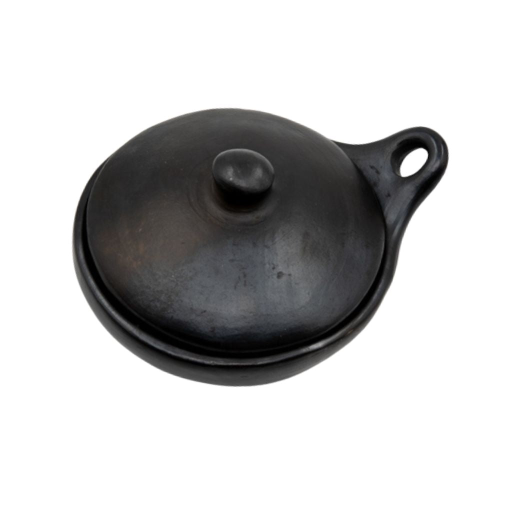 La Chamba Black Clay Eggs Saute Pan with Lid L22cm x H4cm x D17cm