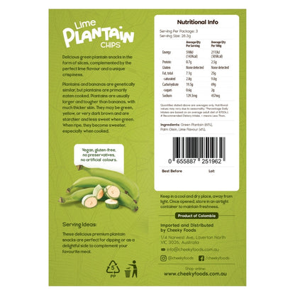 Lime Plantain Chips Cheeky Foods (85g)