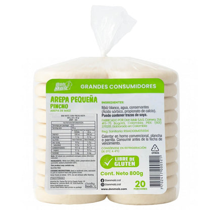 Mini White Corn Pincho Arepa Don Maiz x 20 (800g)