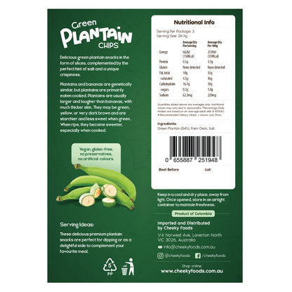 Natural Green Plantain Chips Cheeky Foods (85g)