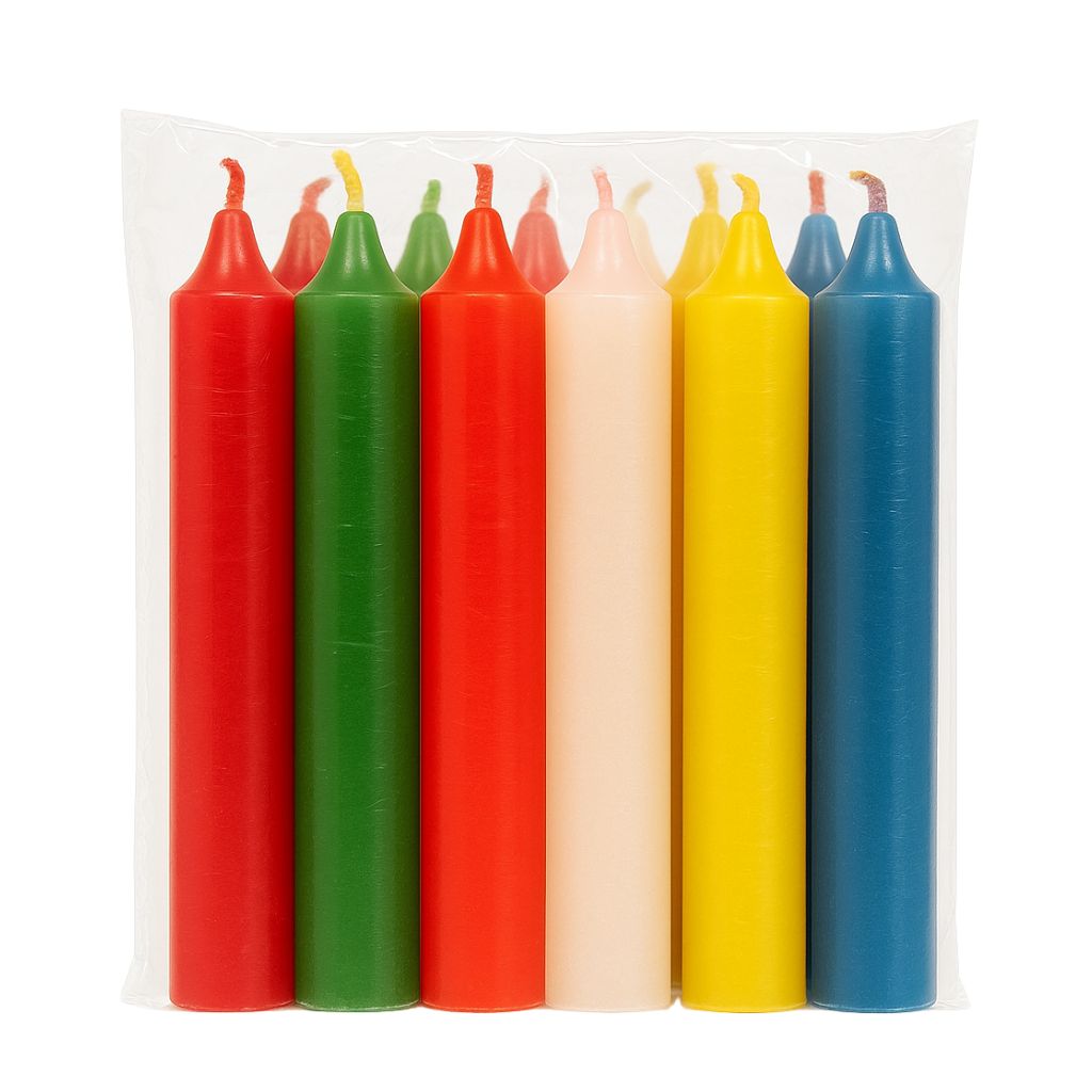 Velas Plain Candles Assorted Colours Pack of 12