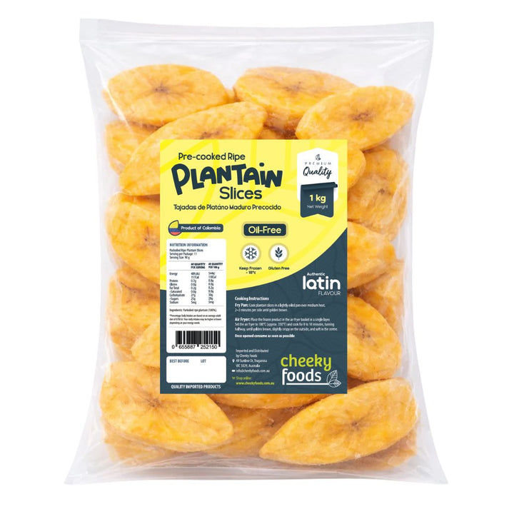Frozen Pre-cooked Ripe Plantain Slices OIL FREE (1Kg) – Cheeky Foods