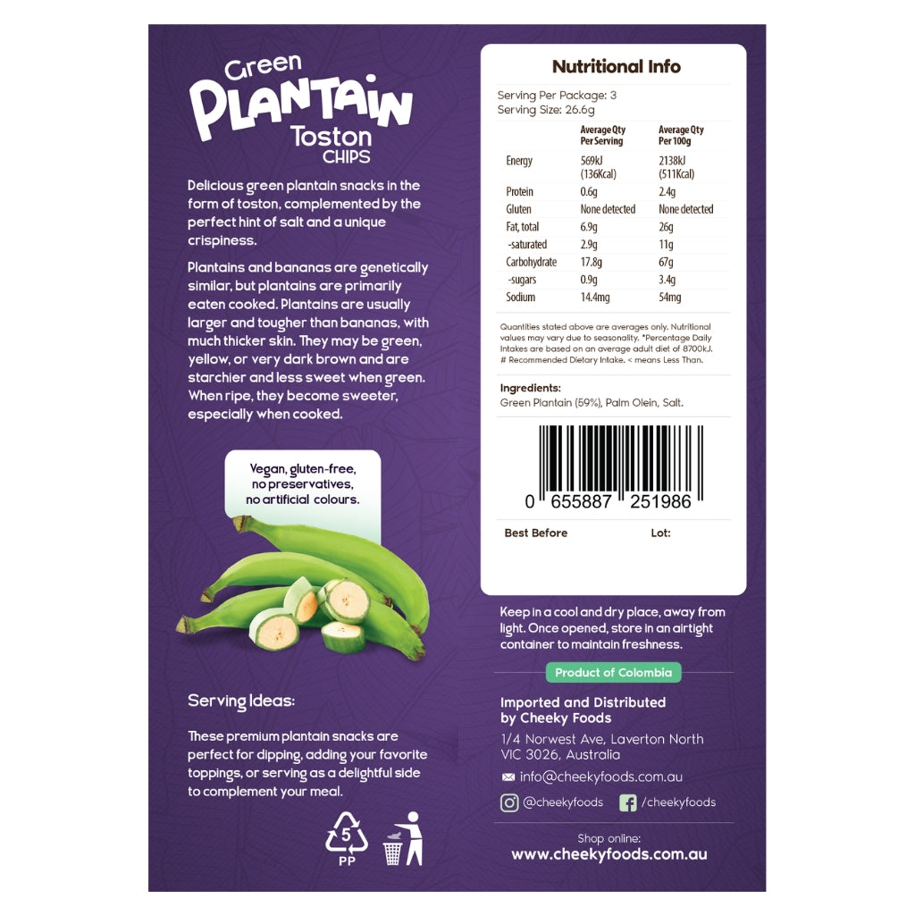 Toston Plantain Chips Cheeky Foods (80g)