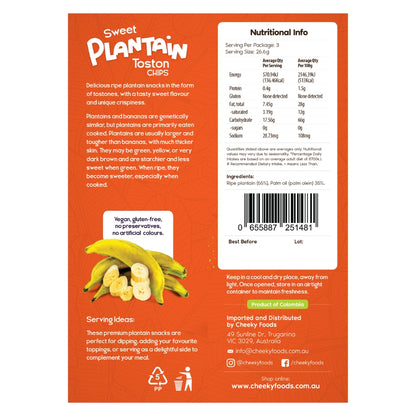 Toston Sweet Plantain Chips Cheeky Foods (80g)