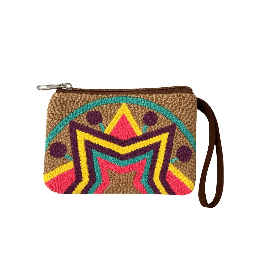 Wayuu Hand-Crocheted Clutch Latte Colour Small W 18 cm x L 12cm