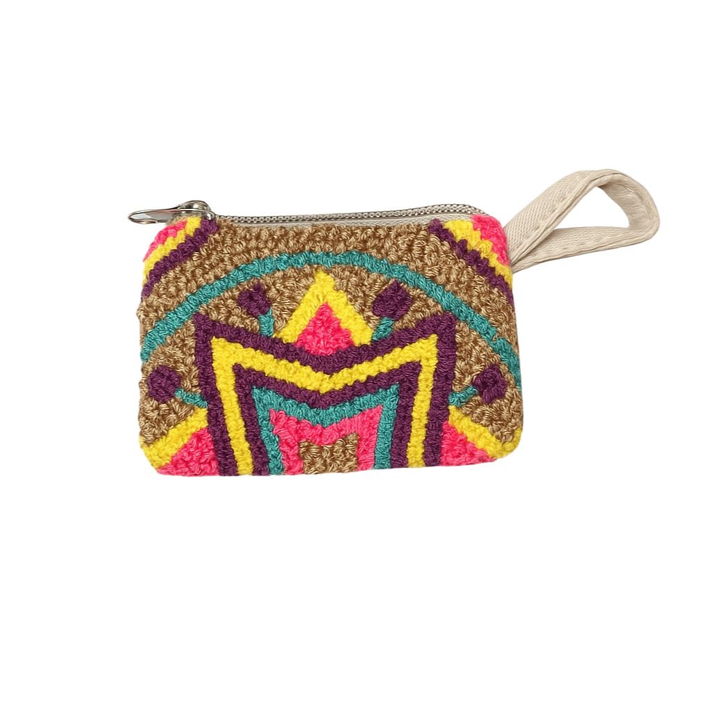 Wayuu Hand-Crocheted Coin Purse Latte Colour W 12 cm x L 8 cm