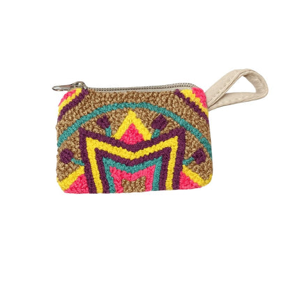 Wayuu Hand-Crocheted Coin Purse Latte Colour W 12 cm x L 8 cm