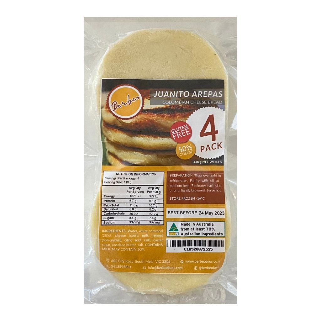 Cheese Arepa Berbeo Pack of 4 (440g)