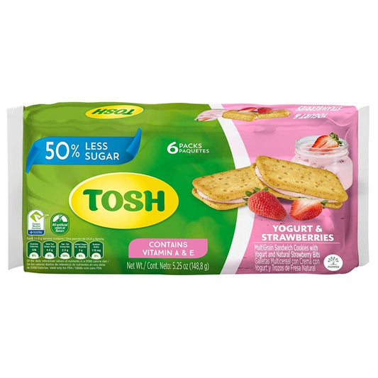 Tosh Yogurt and Strawberry Sandwich Biscuits Pack of 6 (144g)